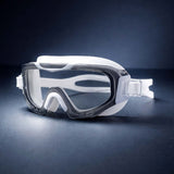 LSB Black & White 3 dash Glass panel styled Anti Fog UV Protection leakproof design Swim Goggles for 12 yrs + & Adults