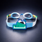 LSB Blue & Green Croc Face, Anti Fog UV Protection Leakproof Design Swim Goggles for Kids, 5yrs - 10yrs