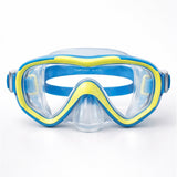 LSB Snorkelling Scuba Diving Mask, Blue Neon Green Anti Fog underwater snorkelling Goggles for Kids & Adults, 10yrs and above