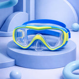 LSB Snorkelling Scuba Diving Mask, Blue Neon Green Anti Fog underwater snorkelling Goggles for Kids & Adults, 10yrs and above