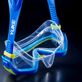 LSB Snorkelling Scuba Diving Mask, Blue Neon Green Anti Fog underwater snorkelling Goggles for Kids & Adults, 10yrs and above