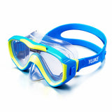LSB Snorkelling Scuba Diving Mask, Blue Neon Green Anti Fog underwater snorkelling Goggles for Kids & Adults, 10yrs and above