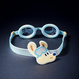 LSB Blue & Yellow Dog Face, Anti Fog UV Protection Leakproof Design Swim Goggles for Kids, 5yrs - 10yrs