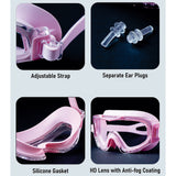 LSB Pink 3dash Glass panel styled Anti Fog UV Protection leakproof design Swim Goggles for 12 years + & Adults
