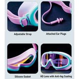 LSB Pink & Mint Anti-Fog UV Protection Leakproof Swim Goggles for Kids, 4-10 Years
