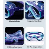 LSB Snorkelling Scuba Diving Mask , Purple Blue Anti Fog Snorkelling-Style Swim Goggles for Kids, for Kids & Adults, 10yrs and above