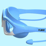 LSB Blue Bordered White Anti Fog UV Protection Leakproof Design Swim Goggles for Kids, 5yrs - 10yrs
