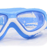 LSB Blue Bordered White Anti Fog UV Protection Leakproof Design Swim Goggles for Kids, 5yrs - 10yrs