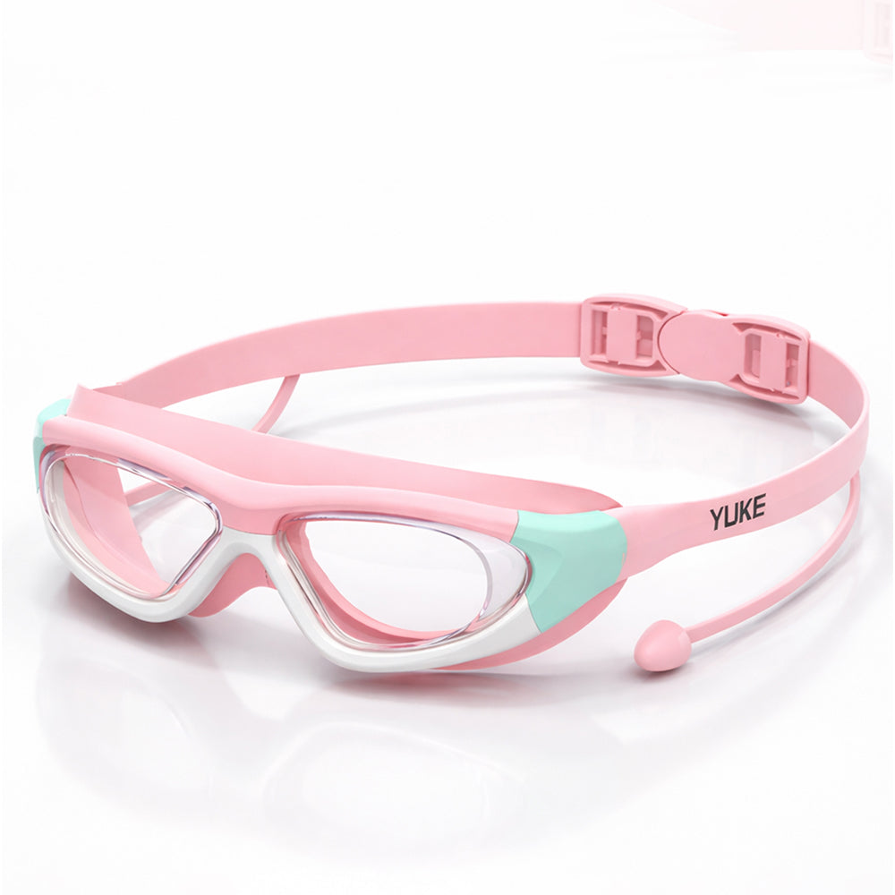 LSB Pink Mint white border, Anti Fog UV Protection Leakproof Design Swim Goggles for Kids, 5yrs - 10yrs