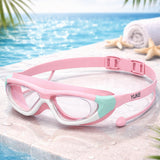 LSB Pink Mint white border, Anti Fog UV Protection Leakproof Design Swim Goggles for Kids, 5yrs - 10yrs