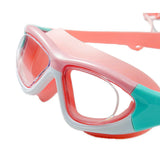 LSB Pink Mint white border, Anti Fog UV Protection Leakproof Design Swim Goggles for Kids, 5yrs - 10yrs