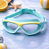 LSB White Bordered Mint Anti Fog UV Protection Leakproof Design Swim Goggles for Kids, 5yrs - 10yrs