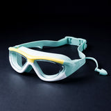 LSB White Bordered Mint Anti Fog UV Protection Leakproof Design Swim Goggles for Kids, 5yrs - 10yrs