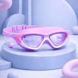 LSB White Bordered Purple Anti Fog UV Protection Leakproof Design Swim Goggles for Kids, 5yrs - 10yrs