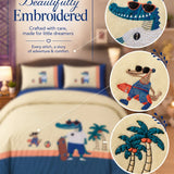 LSB 4 pcs Skateboard Croc Tropical theme, Luxe Embroidered collection of Double Bed Comforter, flat bedsheet, 2 pillow covers Bedding Set for King Size Bed.