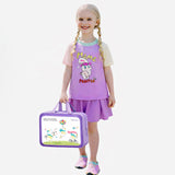 2 Pcs Top & Skort Set Purple "Home Painter" Rabbit Print UPF 50+ Swimwear with Matching Swim Cap for Girls With Free Wash Bag