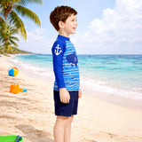 LSB 2 Pcs Anchor Fish , T-shirt & Shorts Set, Toddlers & Kids Swimwear with Free Wash Bag & Free Swim Detergent