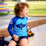 LSB 2 Pcs Anchor Fish , T-shirt & Shorts Set, Toddlers & Kids Swimwear with Free Wash Bag & Free Swim Detergent