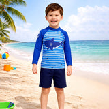 LSB 2 Pcs Anchor Fish , T-shirt & Shorts Set, Toddlers & Kids Swimwear with Free Wash Bag & Free Swim Detergent