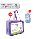 LSB 2 Pcs Pink Flamingo Top & Skort Set, Toddlers & Kids Swimwear with Free Wash Bag & Free Swim Detergent