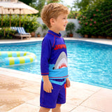 LSB Jawws Shark, 2pcs Tshirt and shorts set, Toddlers & Kids Swimwear with Free Wash Bag & Free Swim Detergent