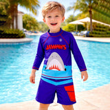 LSB Jawws Shark, 2pcs Tshirt and shorts set, Toddlers & Kids Swimwear with Free Wash Bag & Free Swim Detergent