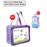 LSB 2 Pcs Navy Skirted Leggings & Floral Top Set, Kids Swimwear with Free Wash Bag & Free Swim Detergent