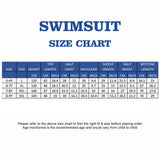 LSB 2 Pcs Navy Skirted Leggings & Floral Top Set, Kids Swimwear with Free Wash Bag & Free Swim Detergent