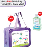 LSB 2 Pcs Orange Surfboard T-shirt & Shorts Set, Toddlers & Kids Swimwear with Free Wash Bag & Free Swim Detergent