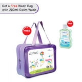 LSB 2 Pcs 3D Crocodile T-shirt & Shorts Set, Kids Swimwear with matching Swim Cap, plus Free Wash Bag & Free Swim Detergent