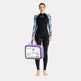 LSB Full-Length Black & Blue Tropical Leaf Printed Teens and Adults Swimwear in UPF 50+ with Free Washbag