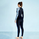 LSB Full-Length Black & Blue Tropical Leaf Printed Teens and Adults Swimwear in UPF 50+ with Free Washbag