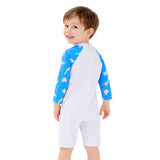 LSB Blue Daddy Dino, Toddlers & Kids Swimwear with matching Hat, Free Wash Bag & Free Swim Detergent