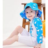 LSB Blue Daddy Dino, Toddlers & Kids Swimwear with matching Hat, Free Wash Bag & Free Swim Detergent
