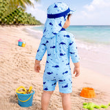 LSB Blue Dolphin, Toddlers & Kids Swimwear with long Cap Free Wash Bag & Free Swim Detergent