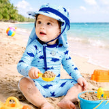 LSB Blue Dolphin, Toddlers & Kids Swimwear with long Cap Free Wash Bag & Free Swim Detergent