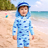 LSB Blue Dolphin, Toddlers & Kids Swimwear with long Cap Free Wash Bag & Free Swim Detergent
