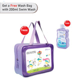 LSB Blue Tropical Bloom, Toddlers & Kids Swimwear with matching Swim Cap, plus Free Wash Bag & Free Swim Detergent