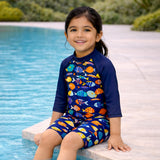 LSB Fish Sea Print Toddlers & Kids Swimwear with Free Wash Bag & Free Swim Detergent