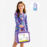LSB Florescent pink blue Leaves Tropical, Kids Swimwear with Free Wash Bag & Free Swim Detergent