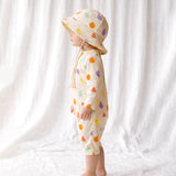 LSB Beige Fruit Emoji, Toddlers & Kids Swimwear with matching Hat, Free Wash Bag & Free Swim Detergent