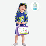 LSB Green Blue Dino Splash, Toddlers & Kids Swimwear with long Cap Free Wash Bag & Free Swim Detergent