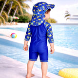 LSB Green Blue Dino Splash, Toddlers & Kids Swimwear with long Cap Free Wash Bag & Free Swim Detergent