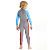 LSB Dive Grey, Blue & Red, Full Length 2.5 mm Neoprene Kids Swimsuit with Free Washbag