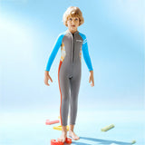 LSB Dive Grey, Blue & Red, Full Length 2.5 mm Neoprene Kids Swimsuit with Free Washbag