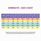 LSB Dive Navy Blue Duck Printed, Half Sleeves, Knee Length Kids Swimwear in Upf 50+ Fabric with Swim Cap & Free Washbag