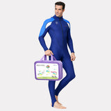 LSB Full-Length Navy Blue Hood & Stirrup Foot Loop, Teens and Mens Swimwear in UPF 50+ with Free Washbag