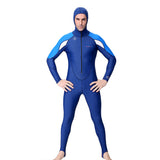 LSB Full-Length Navy Blue Hood & Stirrup Foot Loop, Teens and Mens Swimwear in UPF 50+ with Free Washbag