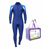 LSB Full-Length Navy Blue Hood & Stirrup Foot Loop, Teens and Mens Swimwear in UPF 50+ with Free Washbag