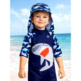 LSB Navy Shark, Toddlers & Kids Swimwear with long Cap Free Wash Bag & Free Swim Detergent